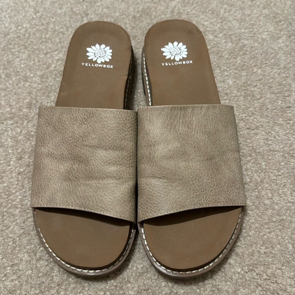 Yellowbox Kalo slide sandals tanish brown slip on